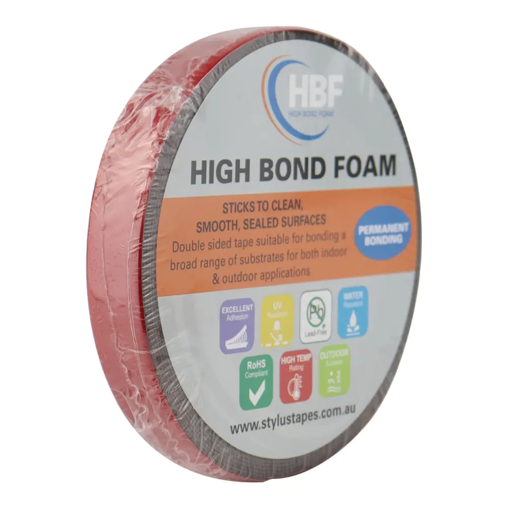 Stylus Hbf Vhb Double Sided Foam Tape 18Mm X 5M Black Permanent Bonding 1