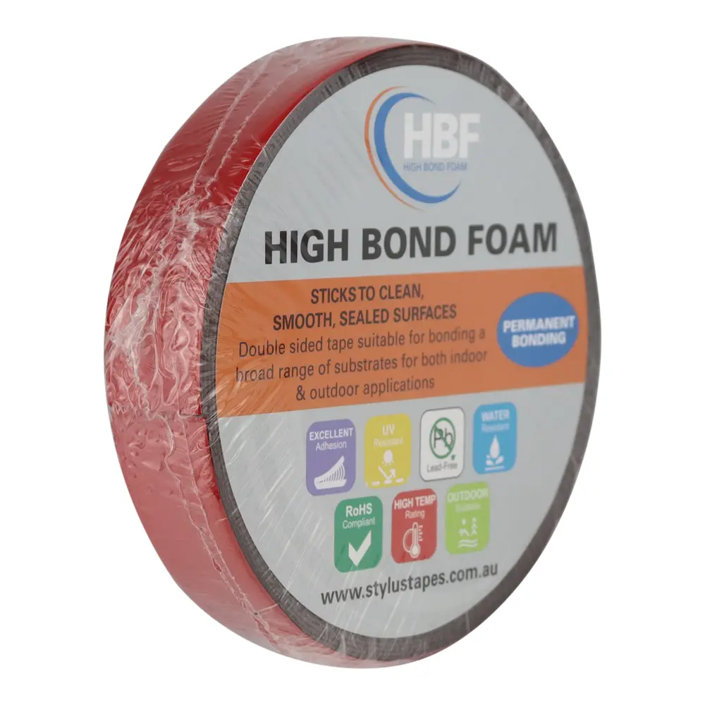 Stylus Hbf Vhb Double Sided Foam Tape 24Mm X 5M Black Permanent Bonding 1