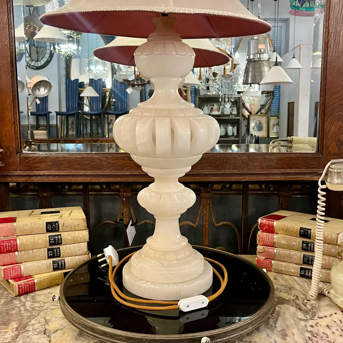 Large Alabaster Table Lamp, C. Early-20Th Century - Sold 2