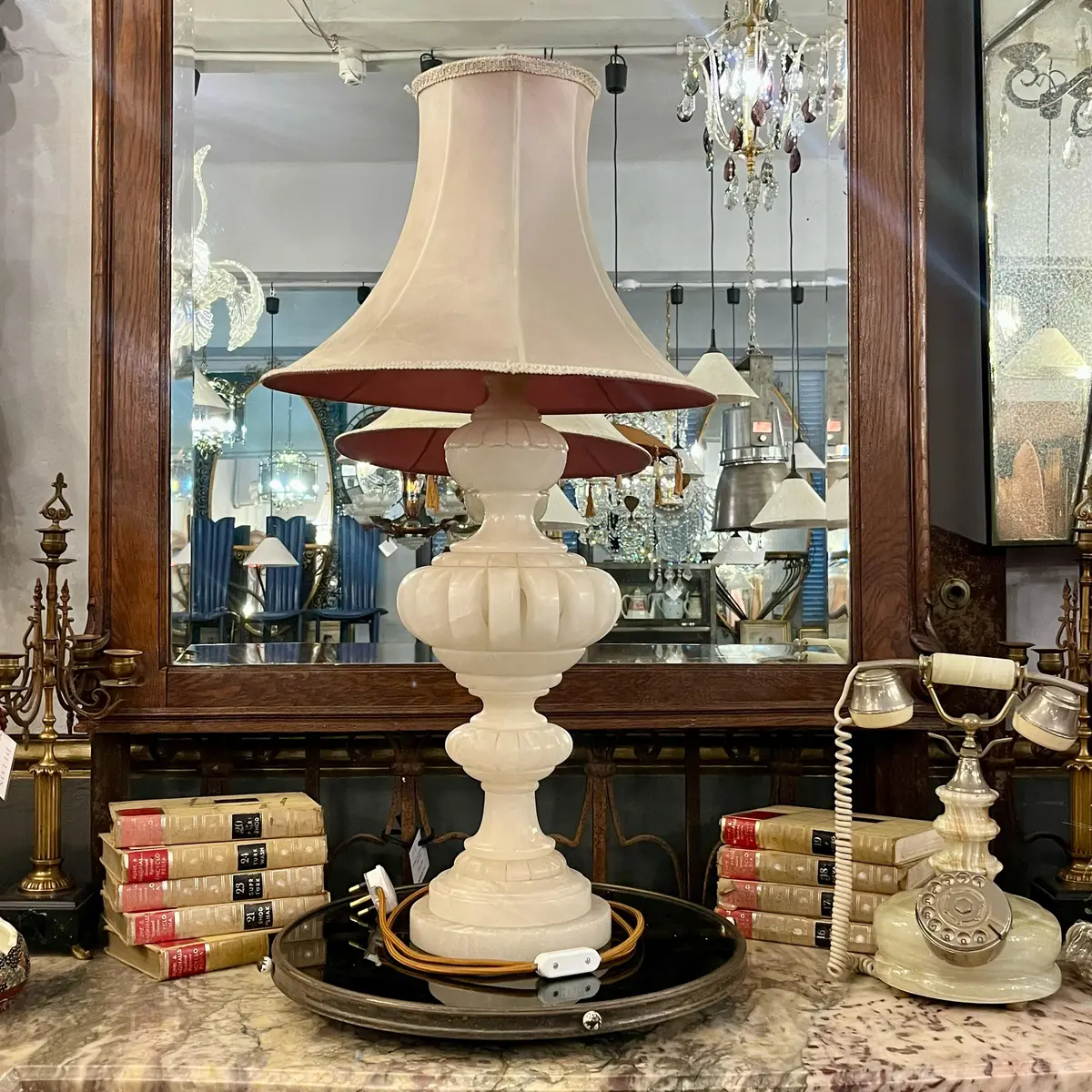 Large Alabaster Table Lamp, C. Early-20Th Century - Sold 1