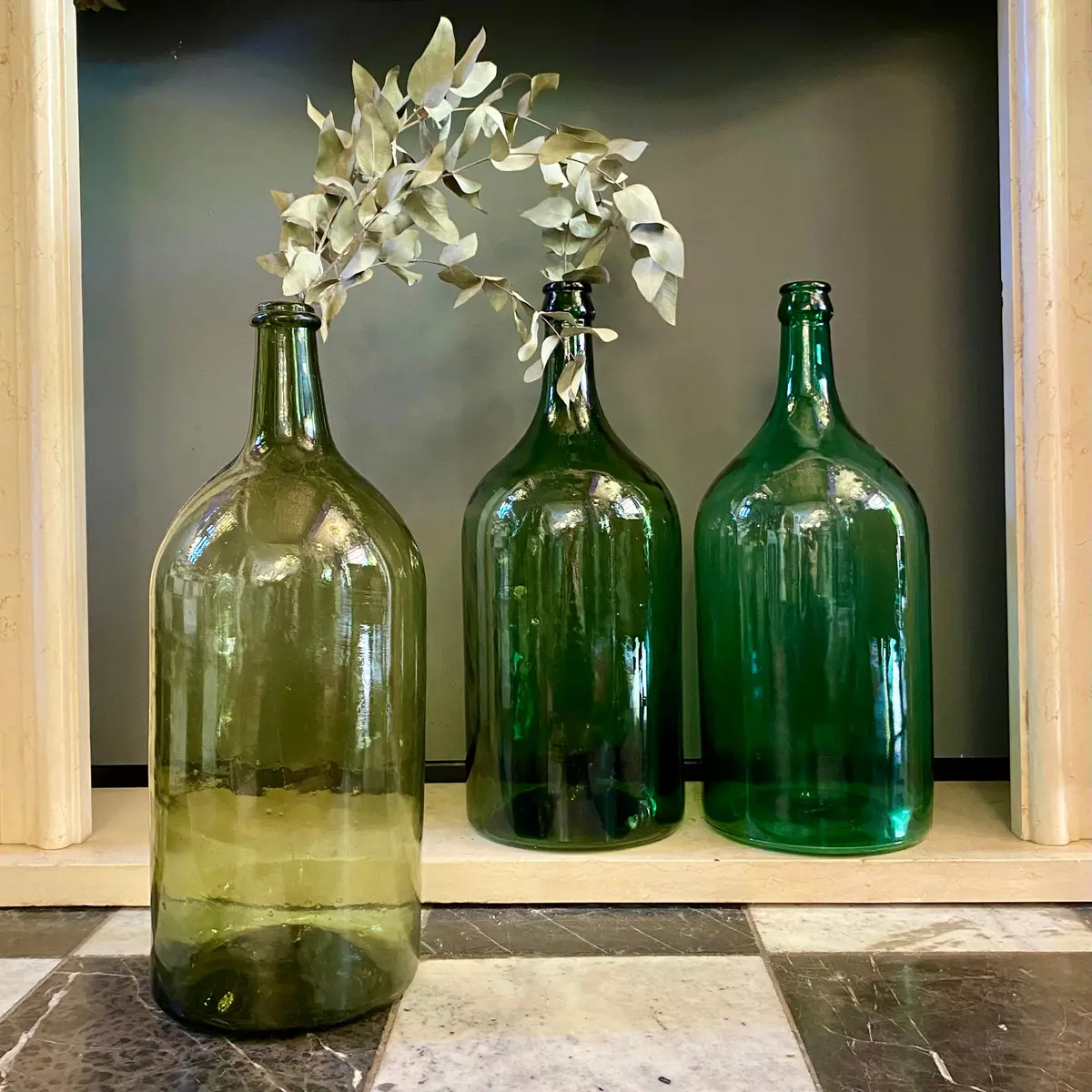 Large Antique Decorative Glass Bottles 1