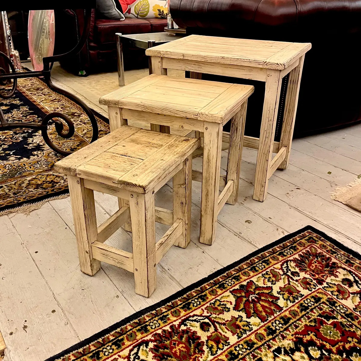 Distressed Country Cottage Nesting Tables 1
