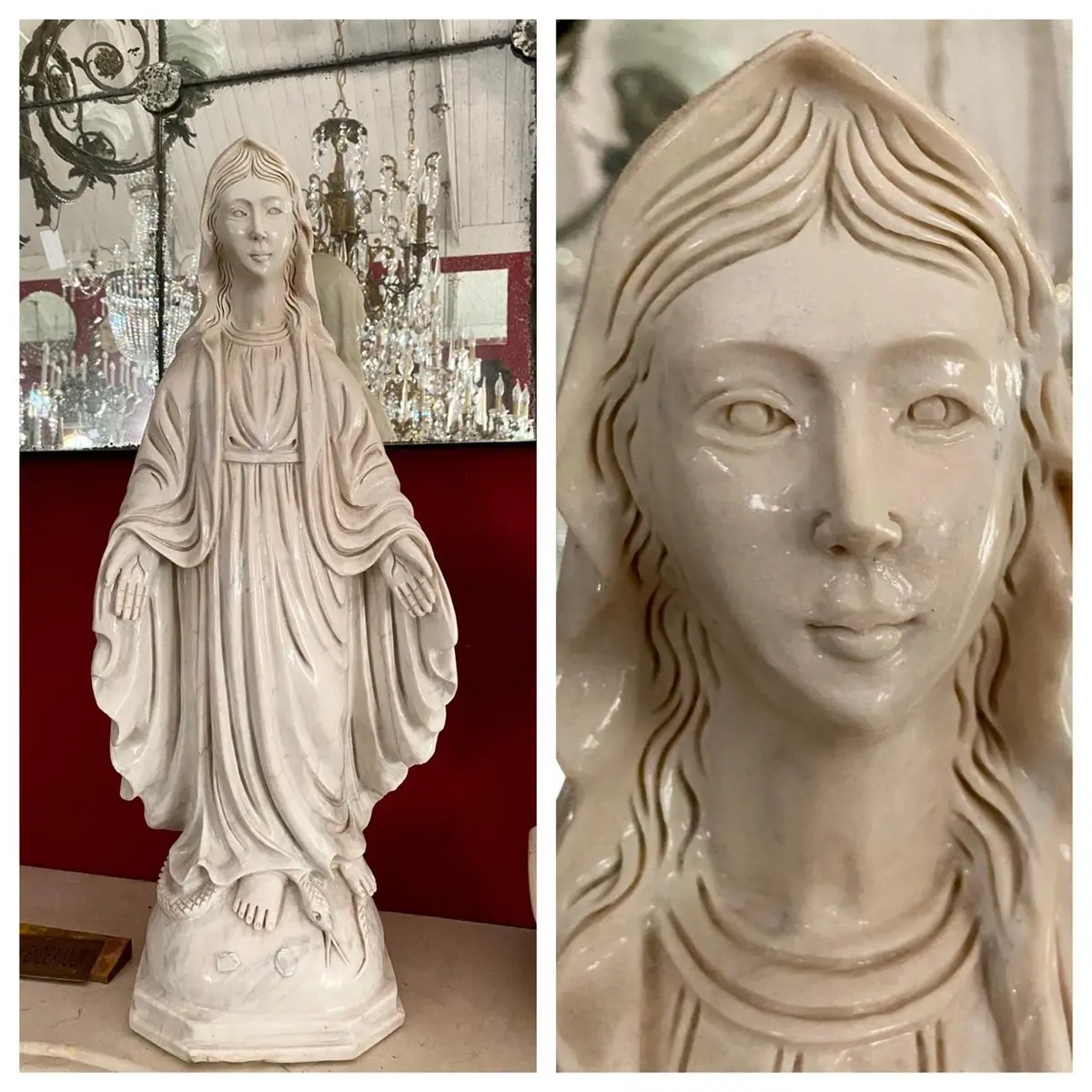 White Marble Statue Of Mary - Sold 1