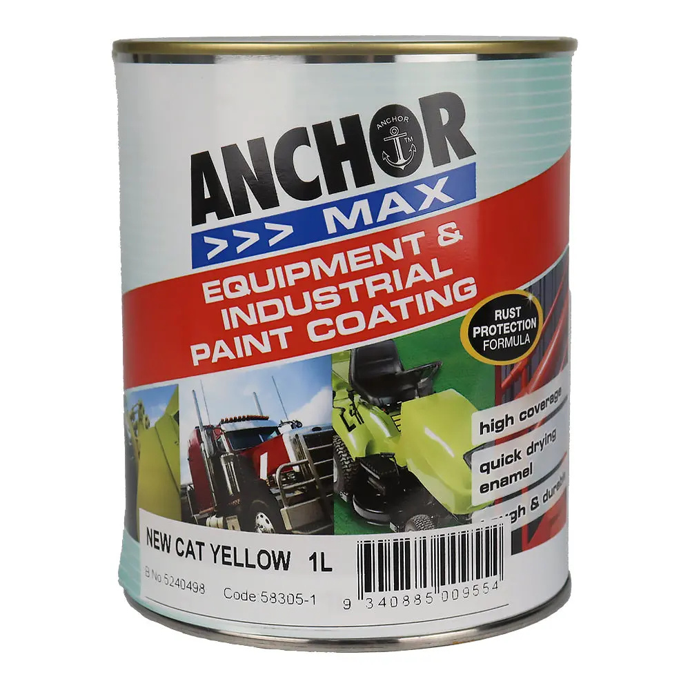 Anchor Max New Cat Yellow 1L Industrial Enamel Paint High Durability 1