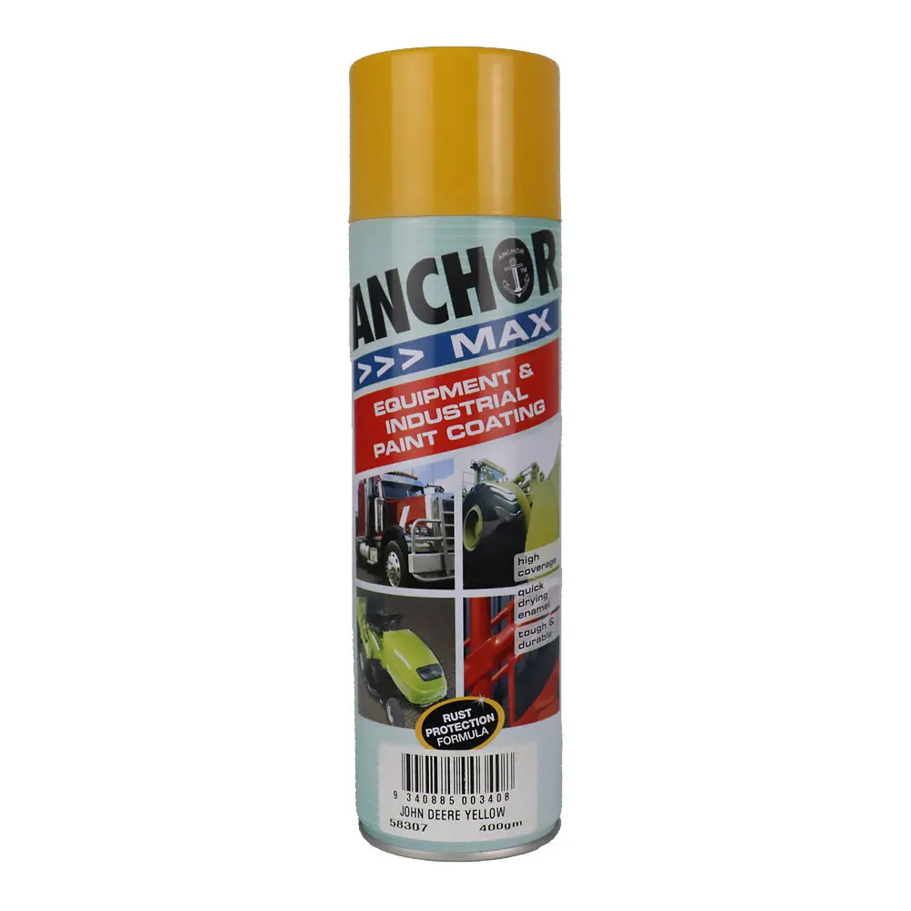 Anchor Max John Deere Yellow 400Gm Industrial Spray Paint High Coverage 1