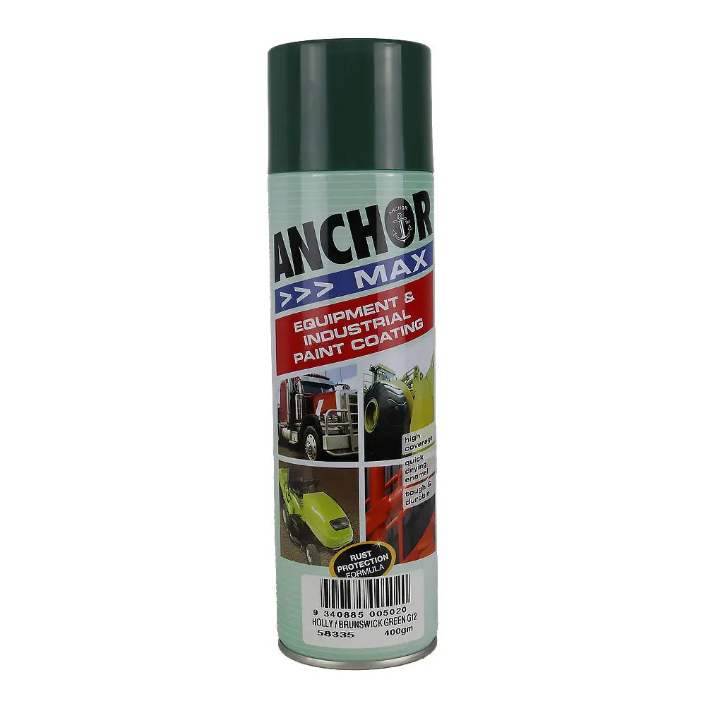 Anchor Max Holly / Brunswick Green G12 400Gm Industrial Spray Paint High Coverage 1