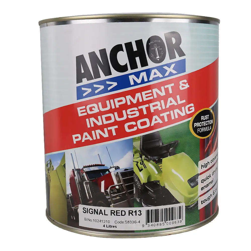 Anchor Max Signal Red R13 4L Industrial Enamel Paint High Durability 1