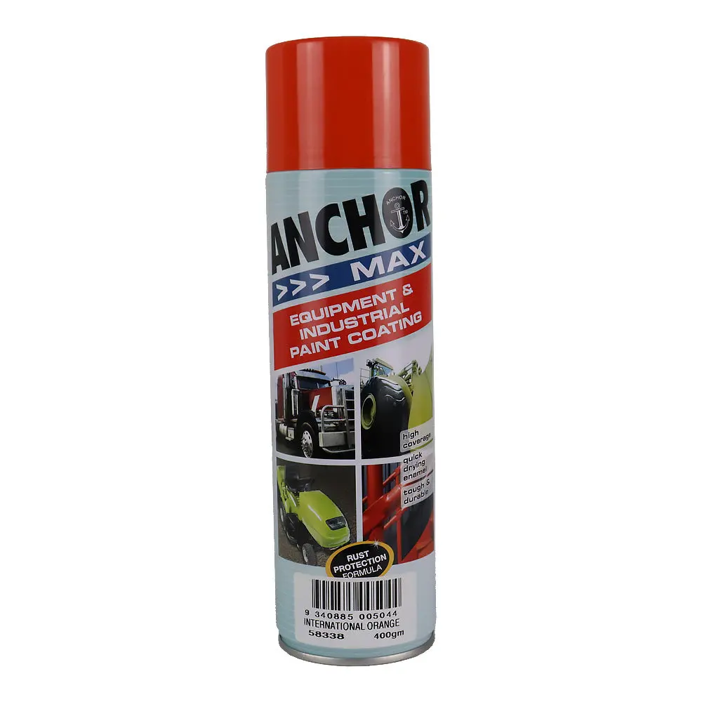 Anchor Max International Orange 400Gm Industrial Spray Paint High Coverage 1
