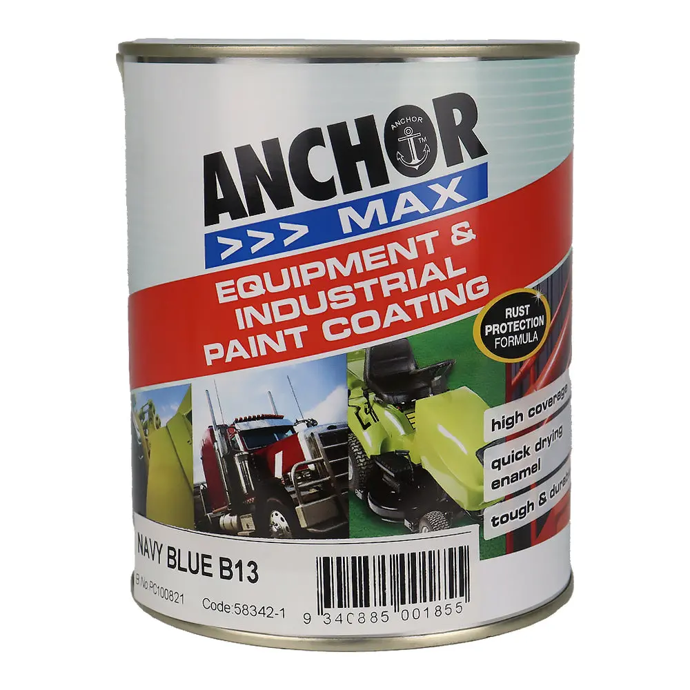 Anchor Max Navy Blue B13 1L Industrial Enamel Paint High Durability 1