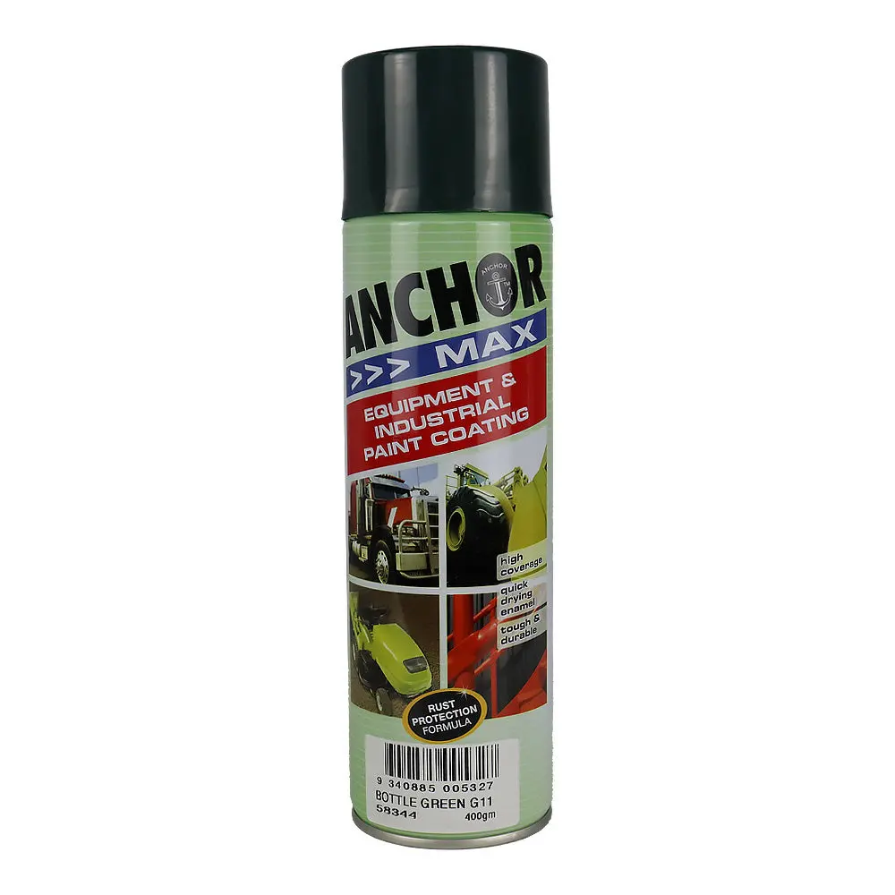 Anchor Max Bottle Green G11 400Gm Industrial Spray Paint High Coverage 1