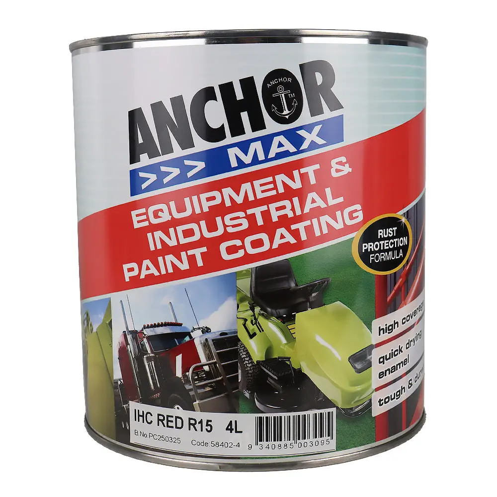 Anchor Max Ihc Red R15 4L Industrial Enamel Paint High Durability 1