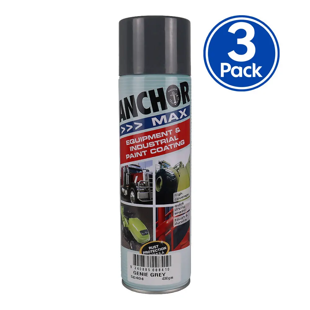 Anchor Max Genie Grey 400Gm Industrial Spray Paint High Coverage X3 1