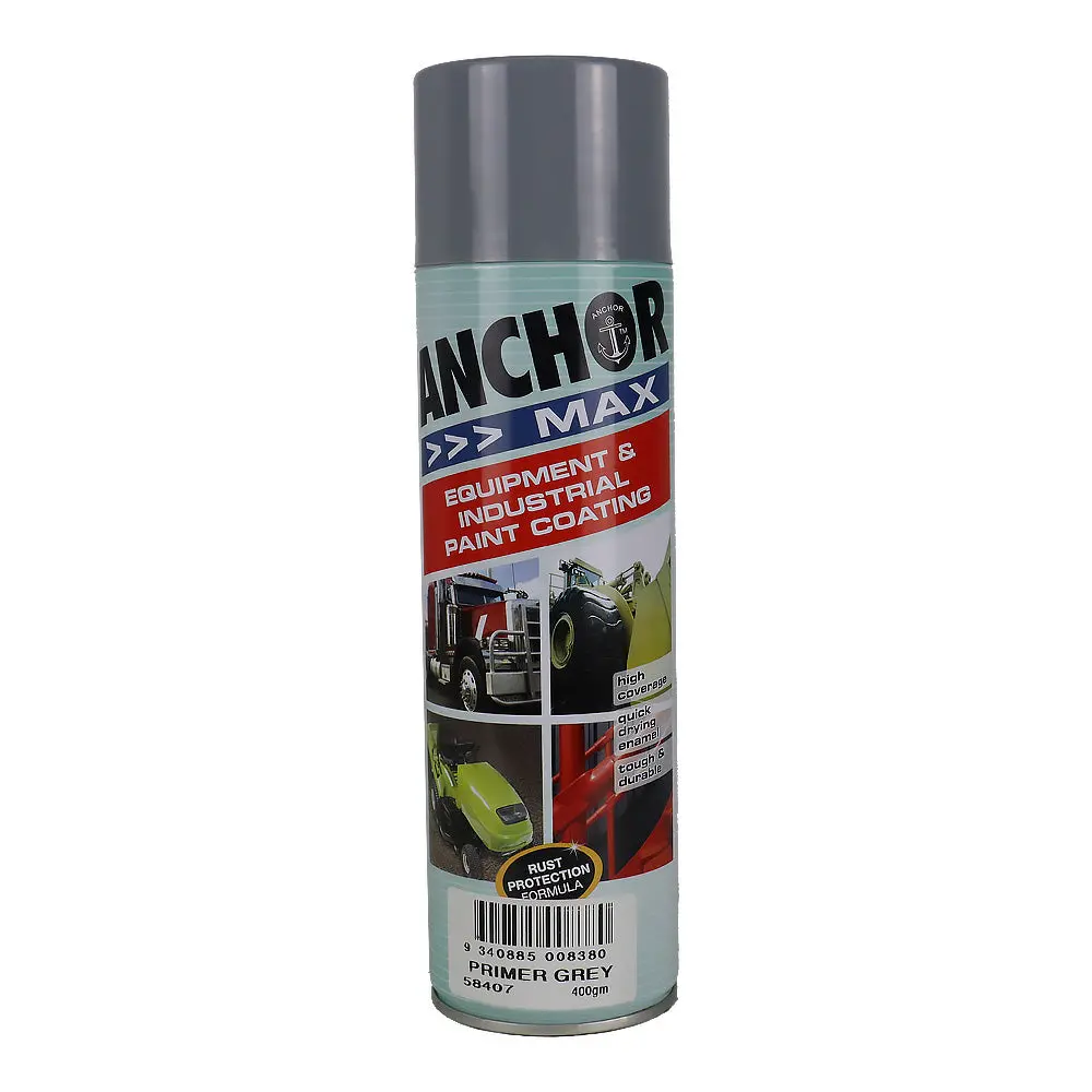 Anchor Max Primer Grey 400Gm Industrial Spray Paint High Coverage 1