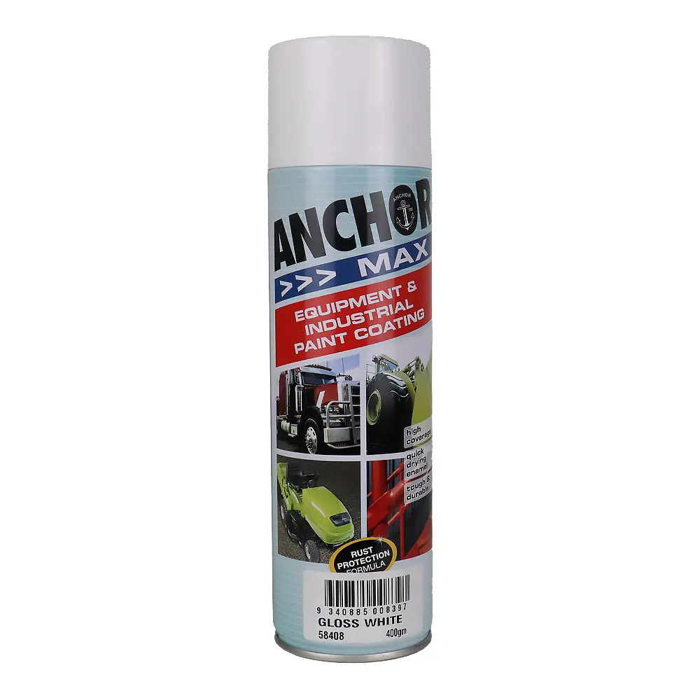 Anchor Max Gloss White 400Gm Industrial Spray Paint High Coverage 1
