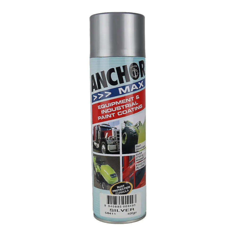 Anchor Max Silver 400Gm Industrial Spray Paint High Coverage 1