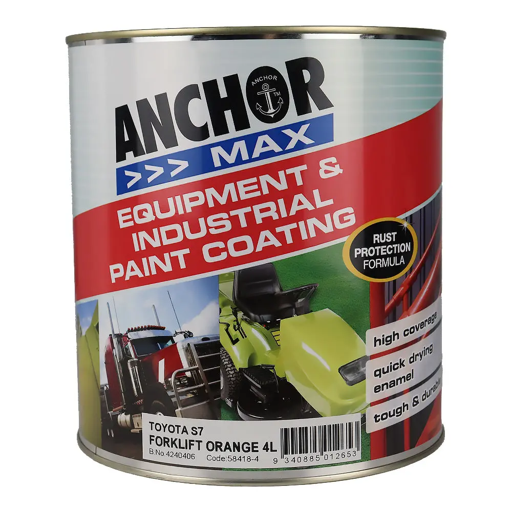Anchor Max Forklift Orange S7 4L Industrial Enamel Paint High Durability 1