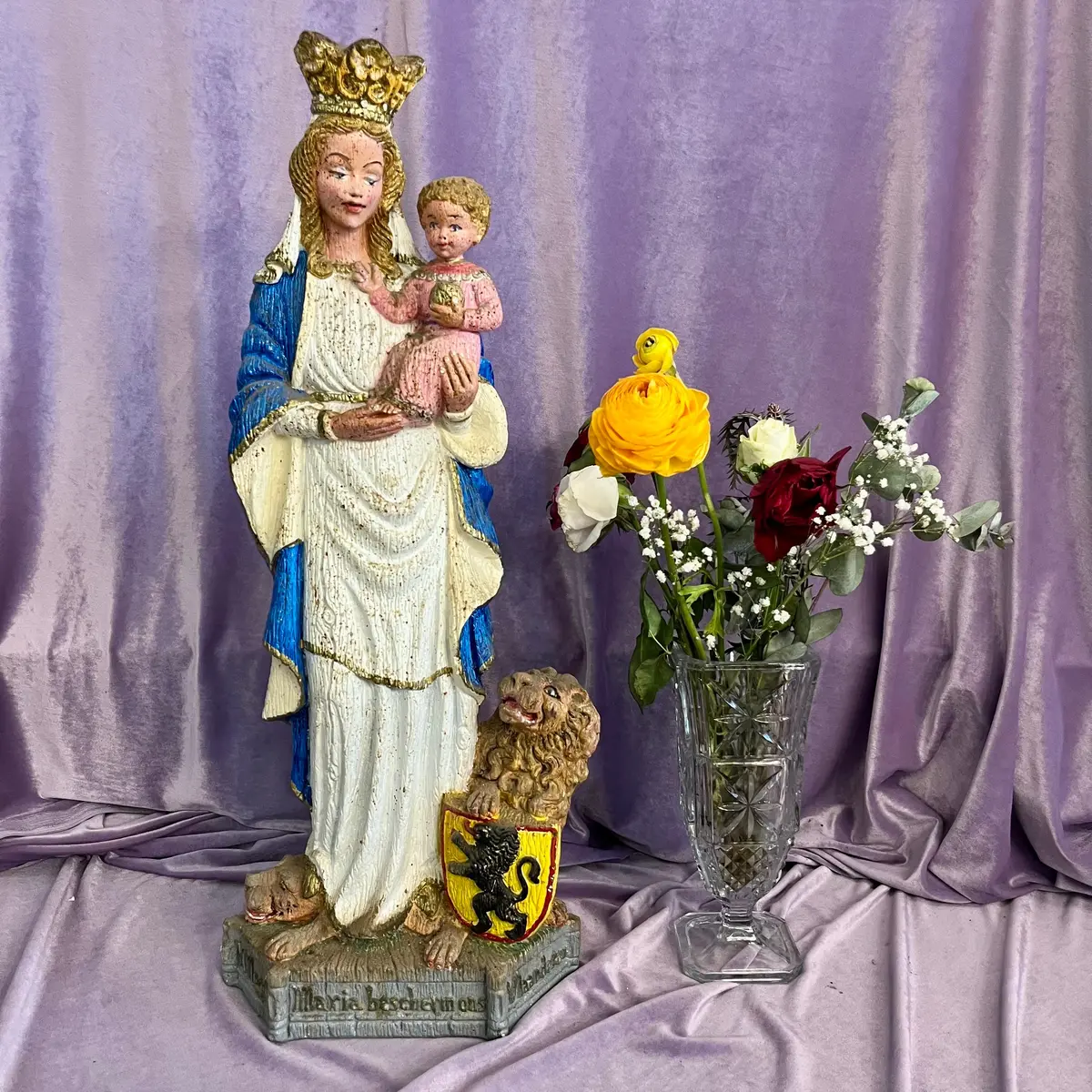 Regal Madonna With Child And Heraldic Lion 1
