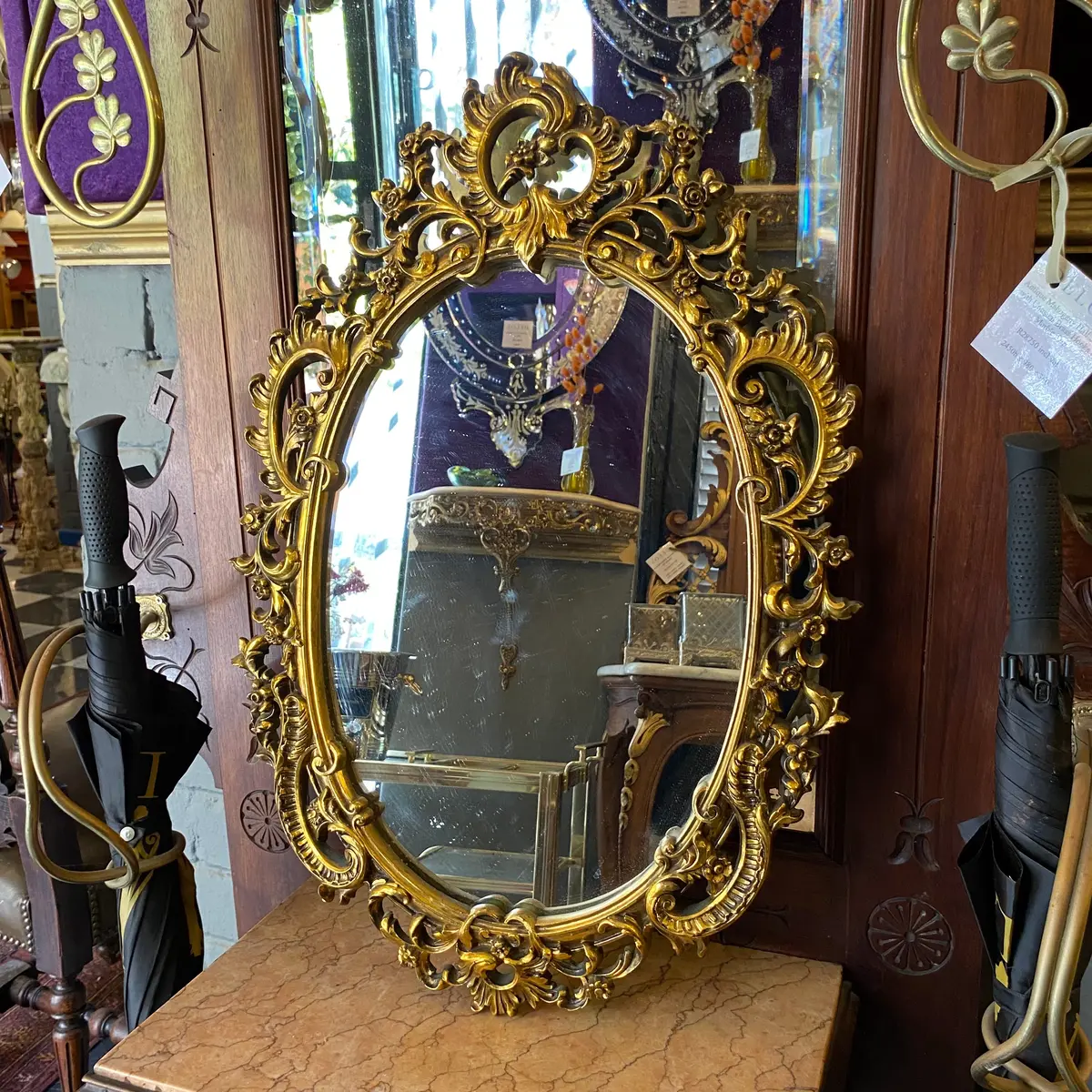 Pretty Antique Gilt Gold French Mirror - Sold 1