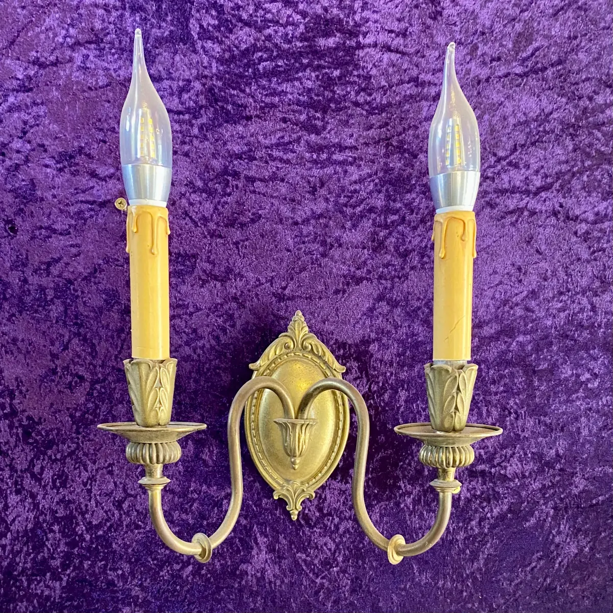 Crystal And Brass Two Armed Sconce - Sold 1