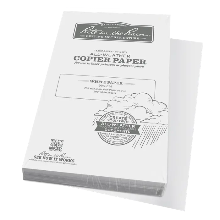 Rite-In-The-Rain - #8514 Copier Paper, 8.5" X 14", White 1