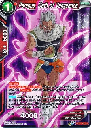 Paragus, Oath Of Vengeance (Bt11-021) [Vermilion Bloodline 2Nd Edition] 1