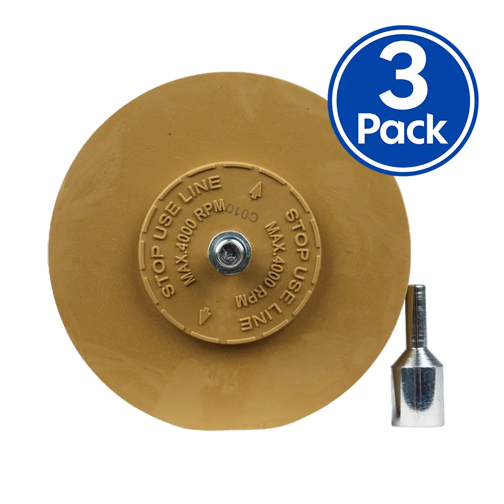 Sar Caramel Erasor Wheel 4" With Drill Arbour X 3 Pack 1