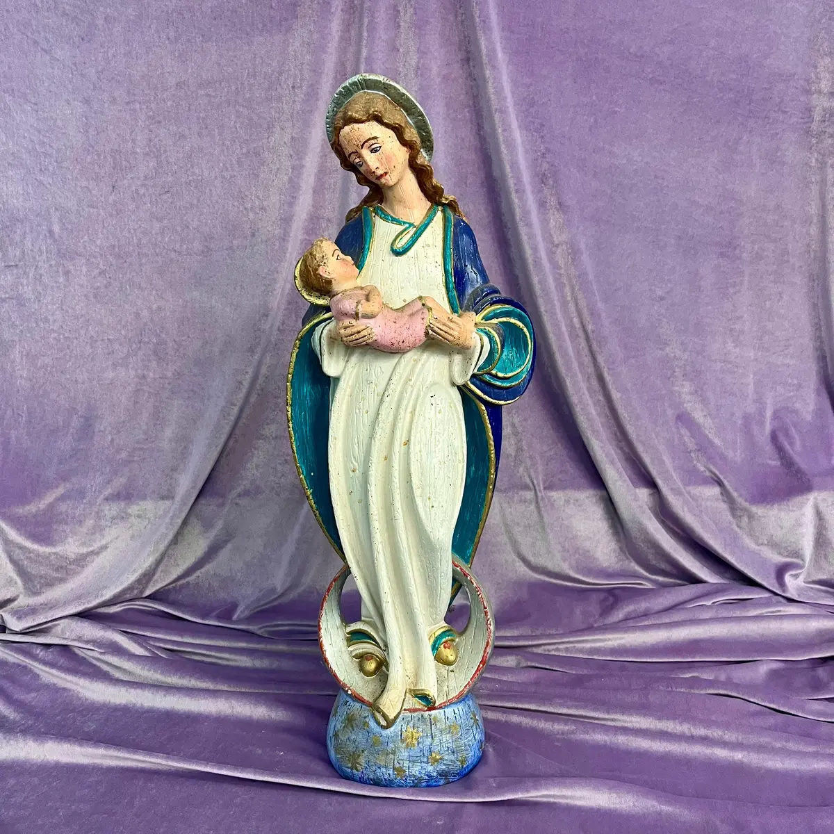 Beautiful Statue Of Mother Mary Holding Baby Jesus- Sold 1