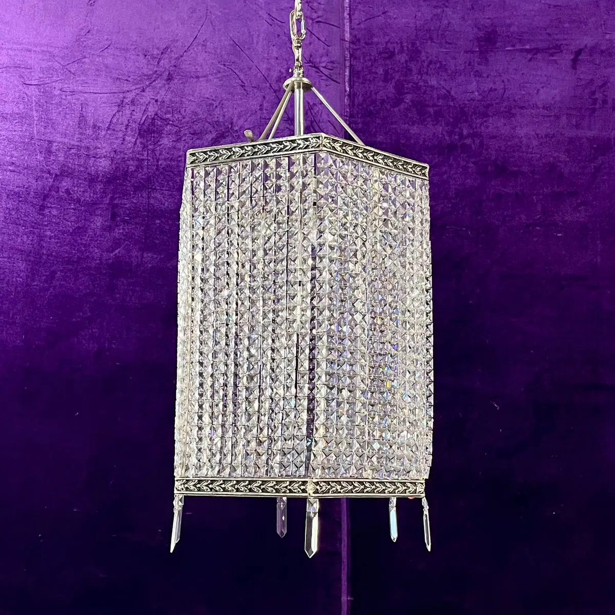Delos Bespoke Design Nickel And Crystal Chandelier - Sold 1