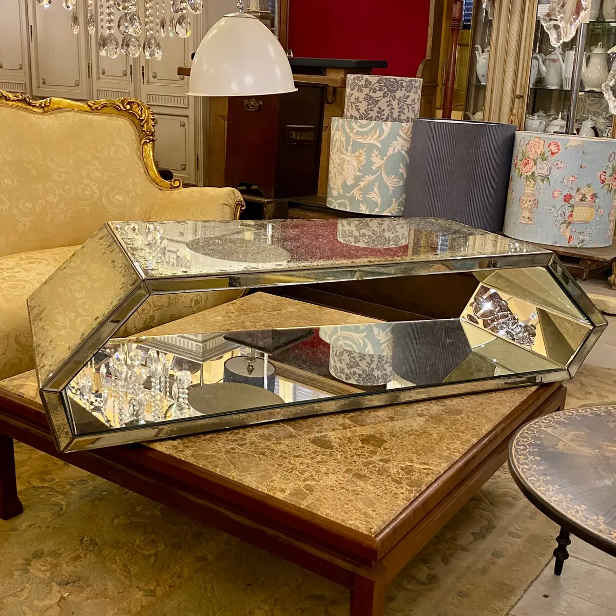 Modern Aged Mirror Coffee Table 1