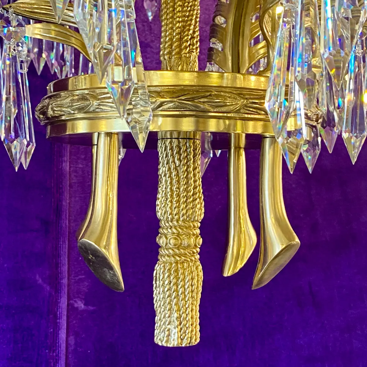 Brass And Crystal Palm Tree Chandelier (Large) - Sold 2