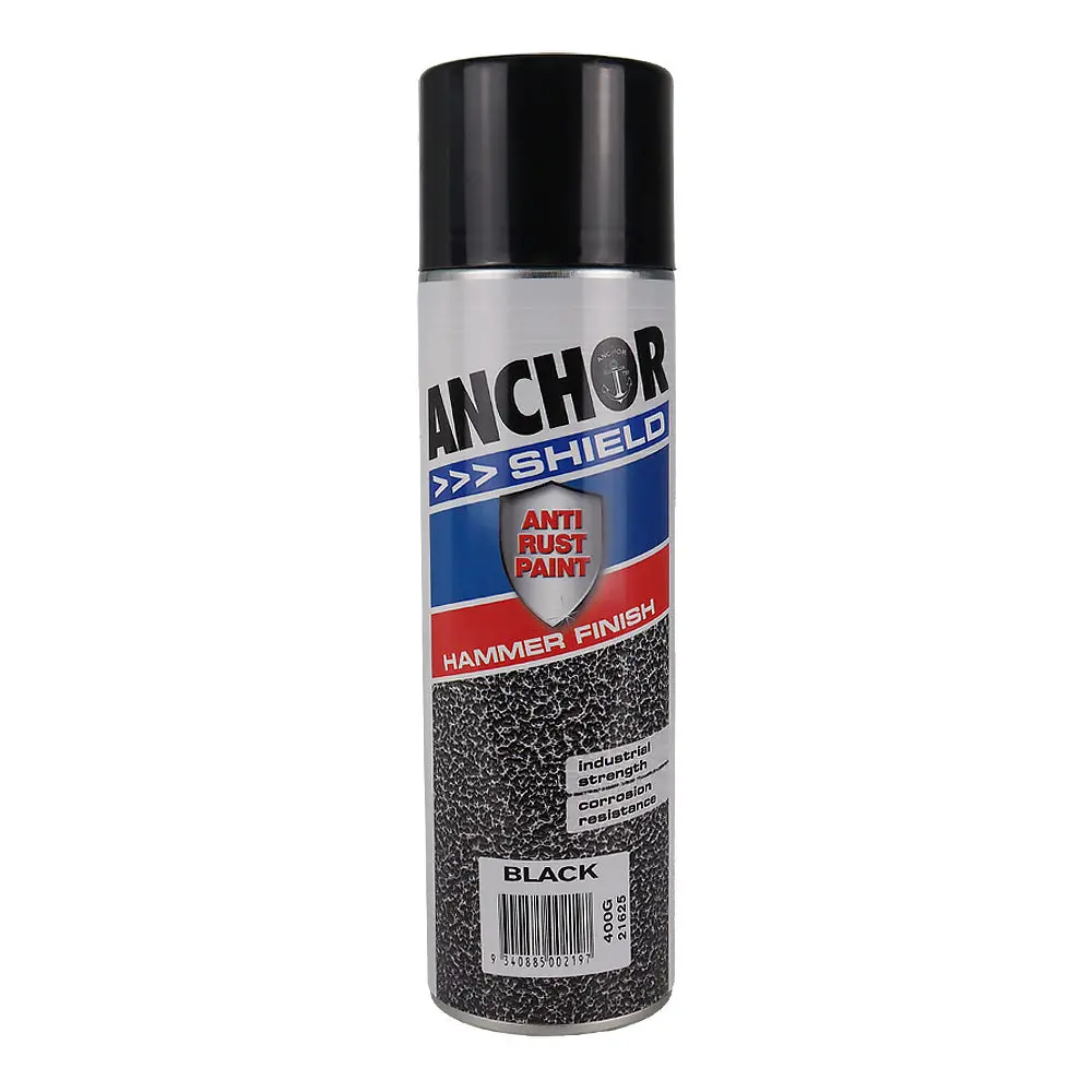 Anchor Shield Hammer Finish Black 400Gm Protective Enamel Paint Industrial 1