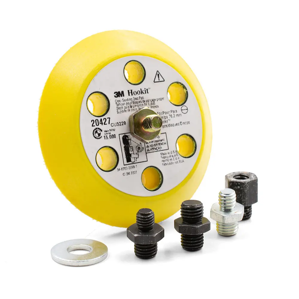 3M 20427 Clean Sanding Abrasive Disc Pad Kit 75Mm 5 Adapters Back Up Backing 1
