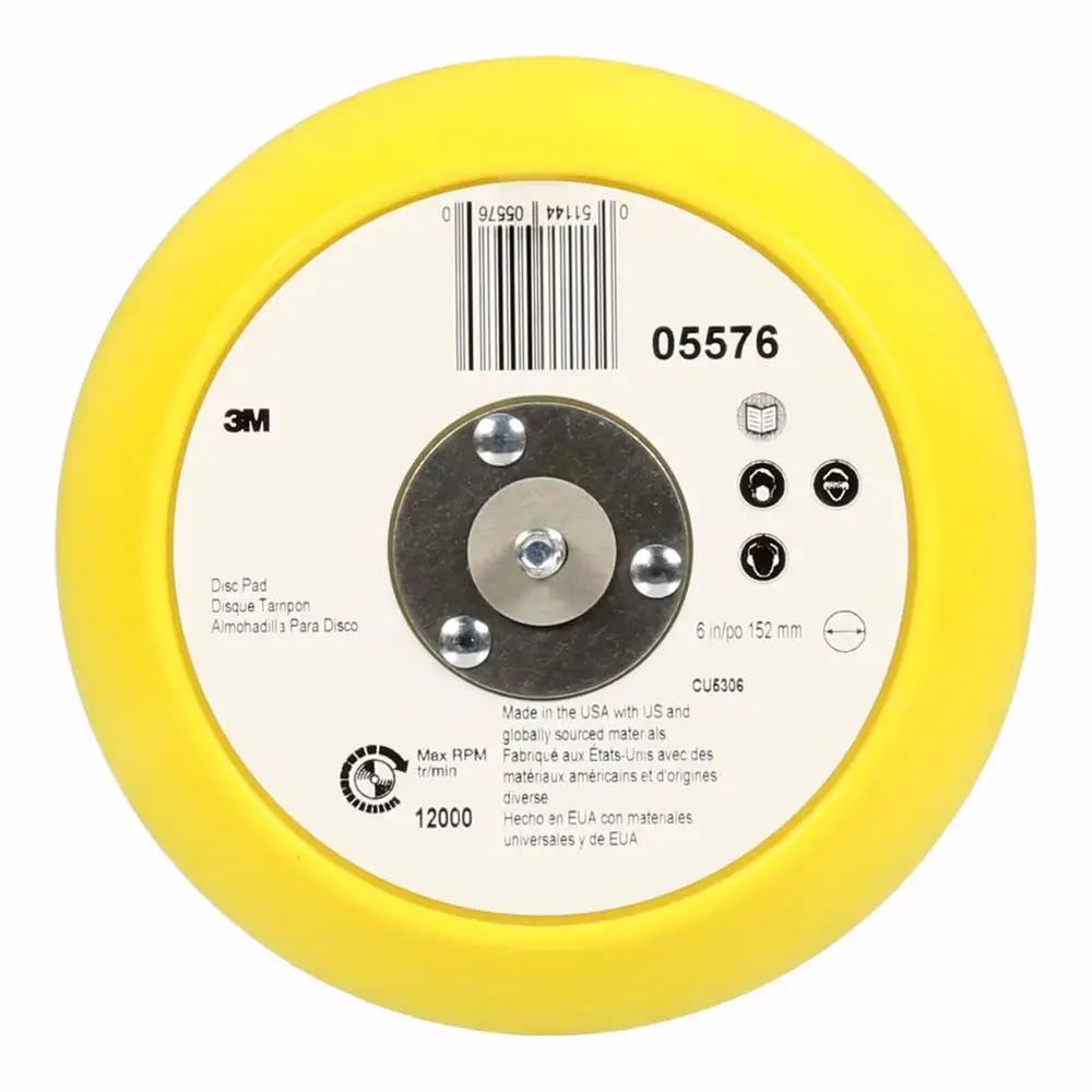 3M 05576 Stikit Disc Pad 150Mm 6" No Hole Vinyl Face Back Up 1