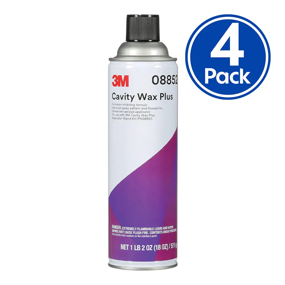 3M 08852 Cavity Wax Plus 511G Aerosol X 4 Pack Interior Corrosion Prevention 1