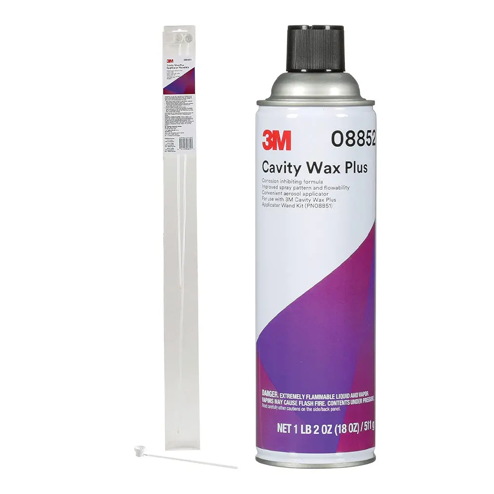 3M 08852 Cavity Wax Plus 511G Aerosol + 08851 Applicator Wand Kit Auto Corrosion 1