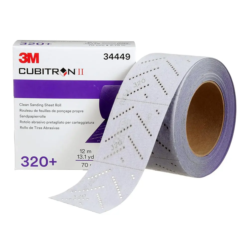 3M 34450 Cubitron Ii Hookit Purple Clean Sanding Sheet Roll 400 Grit 70Mm X 12M 1