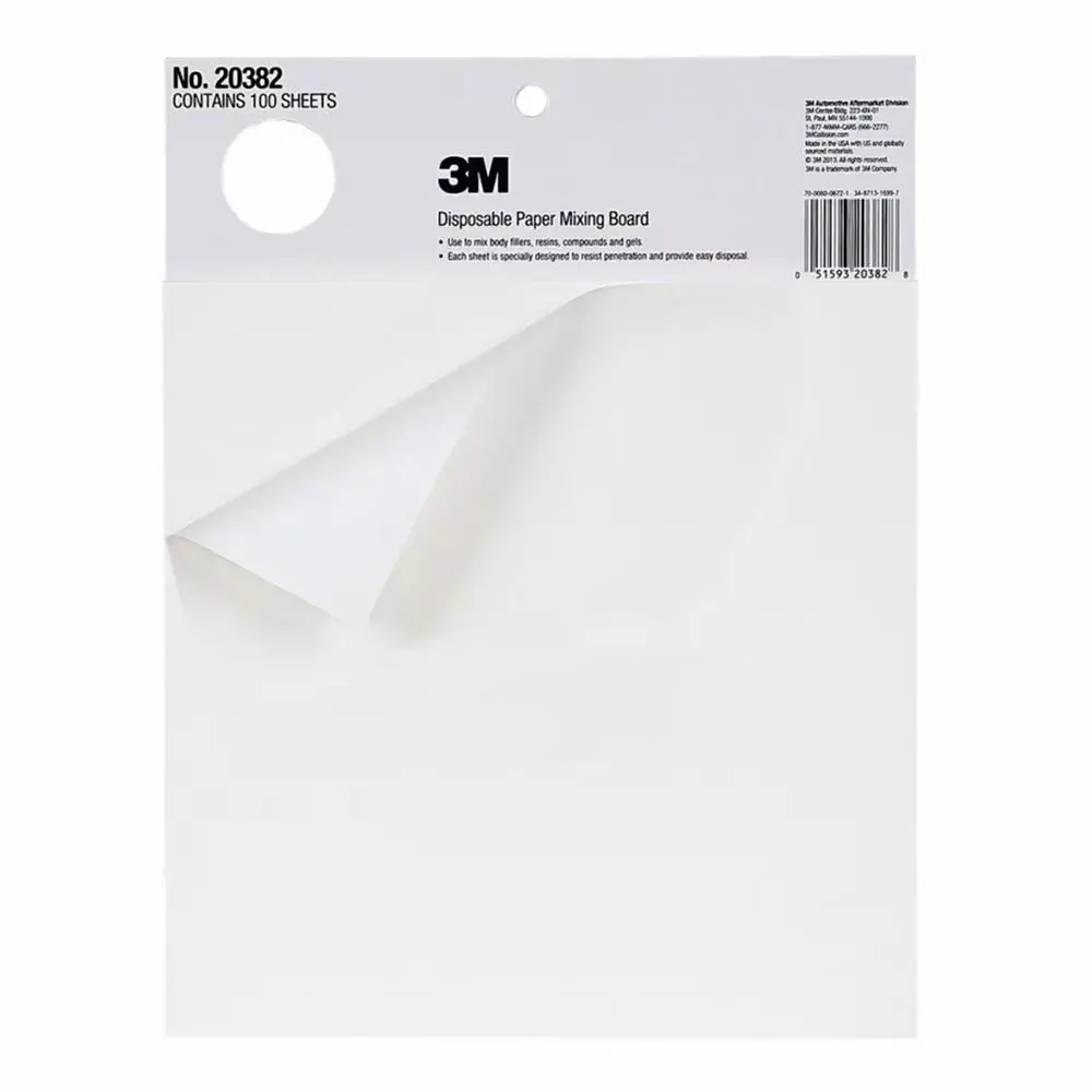 3M 20382 Disposable Paper Mixing Board 10" X 10" X 100 Sheets Onion Filler Bog 1