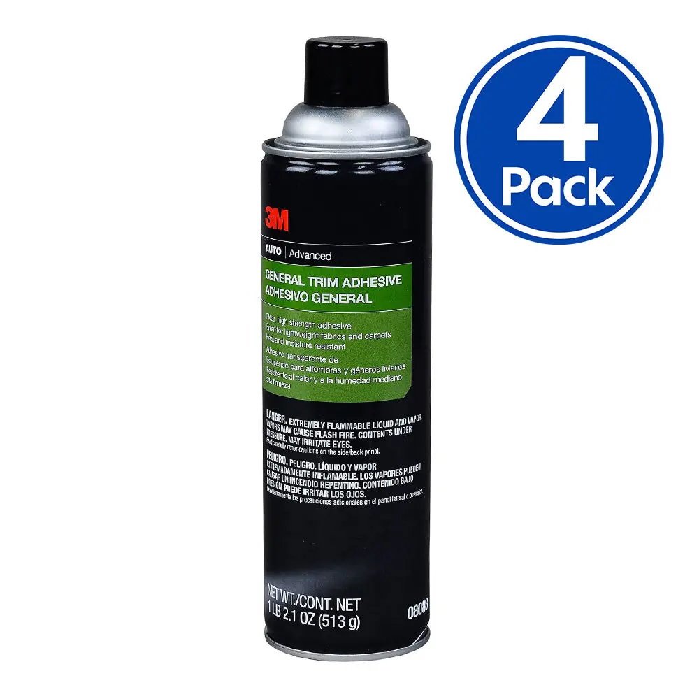 3M 08088 General Trim Adhesive 513G X 4 Pack Aerosol Auto Car Body Repair Bond 1