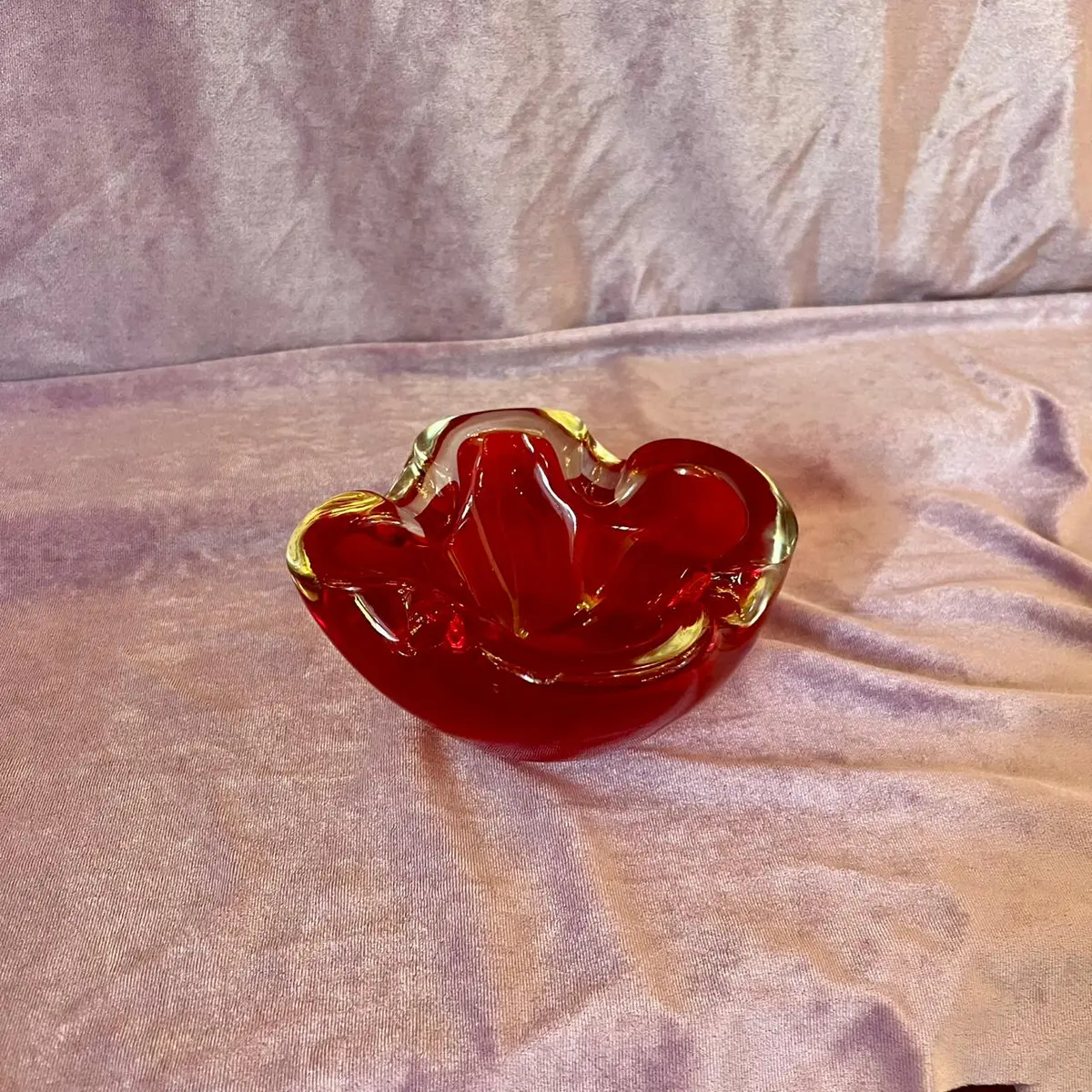 Ruby Red Murano Ashtray 1