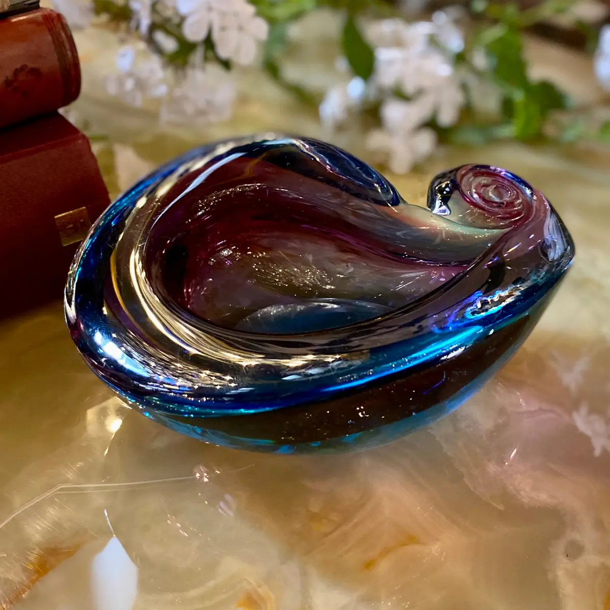 Gorgeous Spiral Shell Murano Ashtray - Sold 2