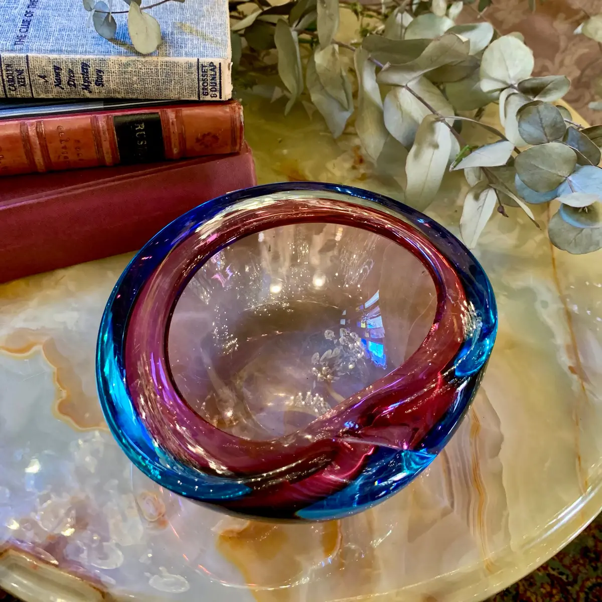 Berry And Blue Murano Ashtray - Sold 1