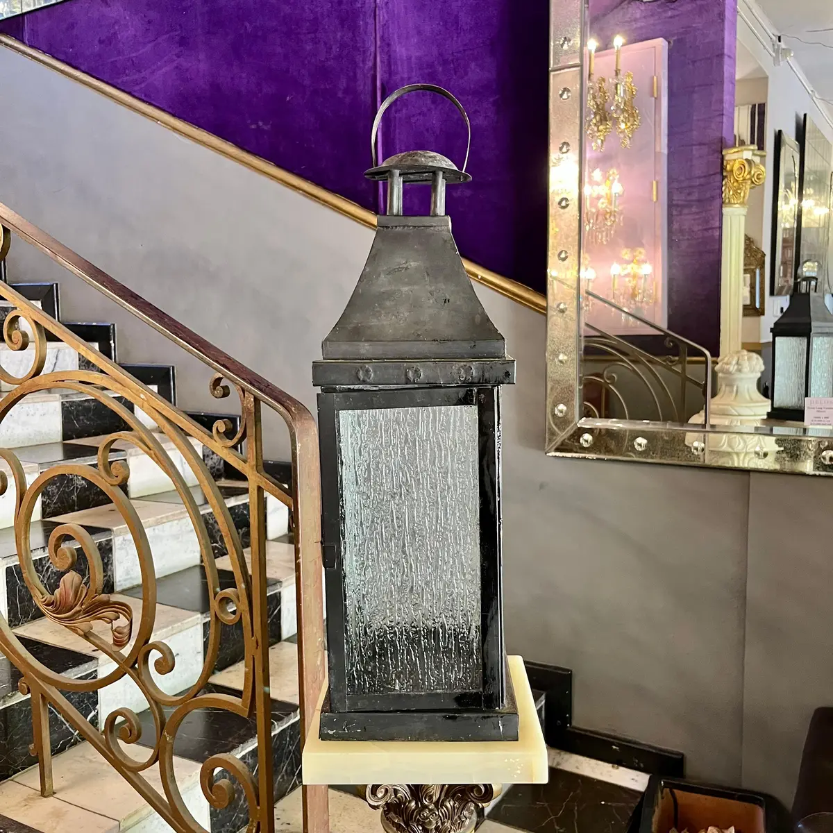 Vintage Look Steel Table Lantern 1