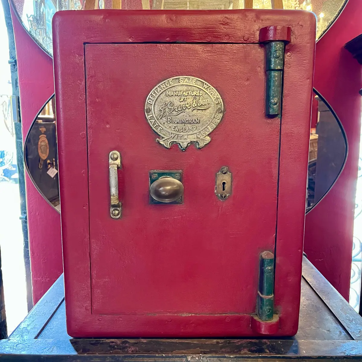 Funky Vintage Red Defiance Safe - Sold 1