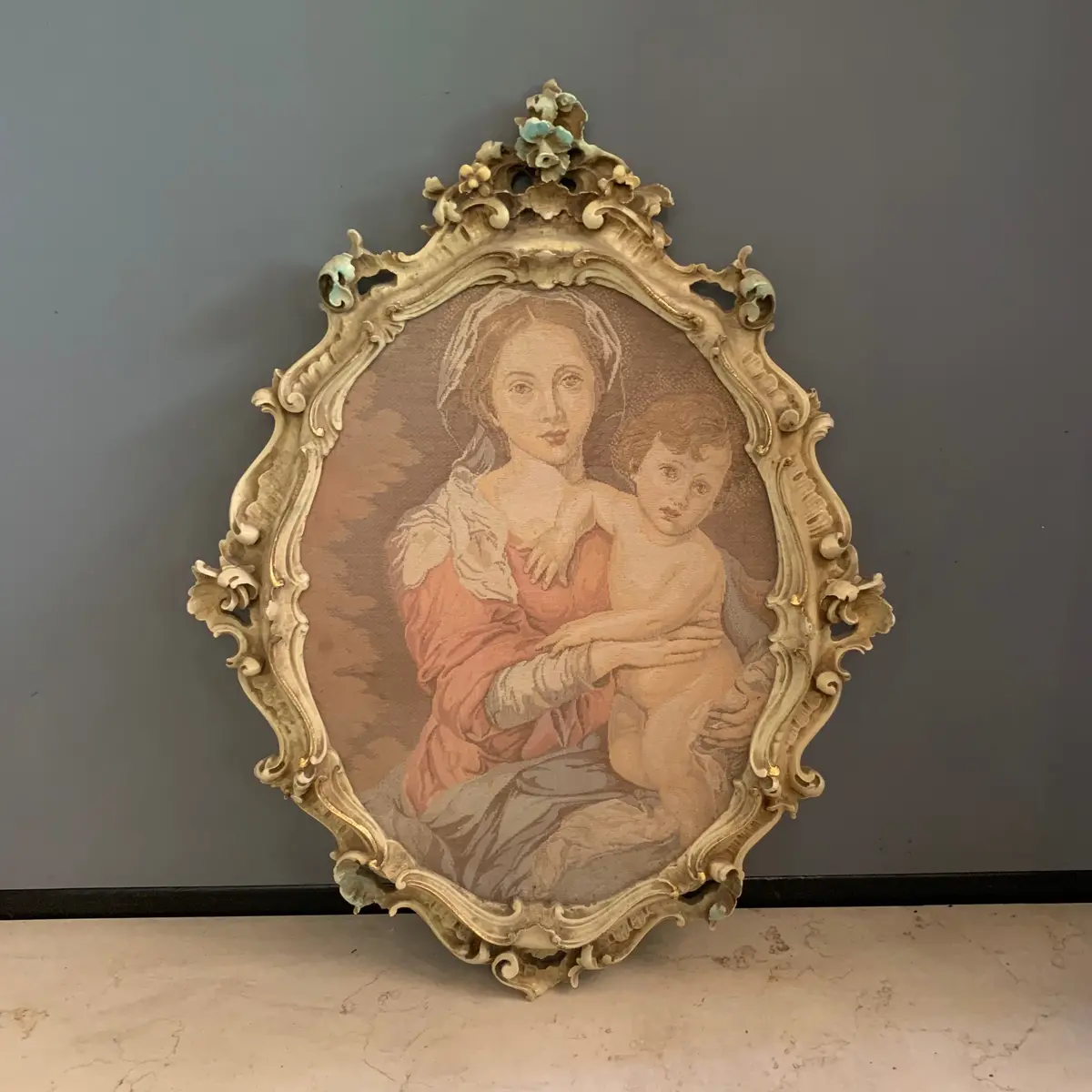 Italian Framed Portrait Of Mother And Child - Sold 1