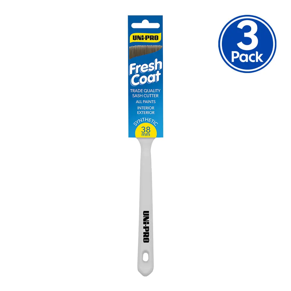 Uni-Pro Fresh Coat 38Mm Synthetic Brush Professional Paint Application Brush X3 1