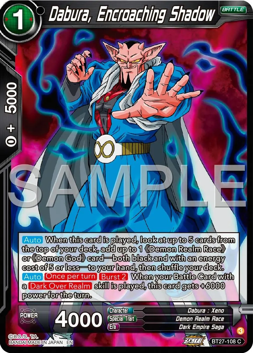 Dabura, Encroaching Shadow (Bt27-108) [History Of Z] 1