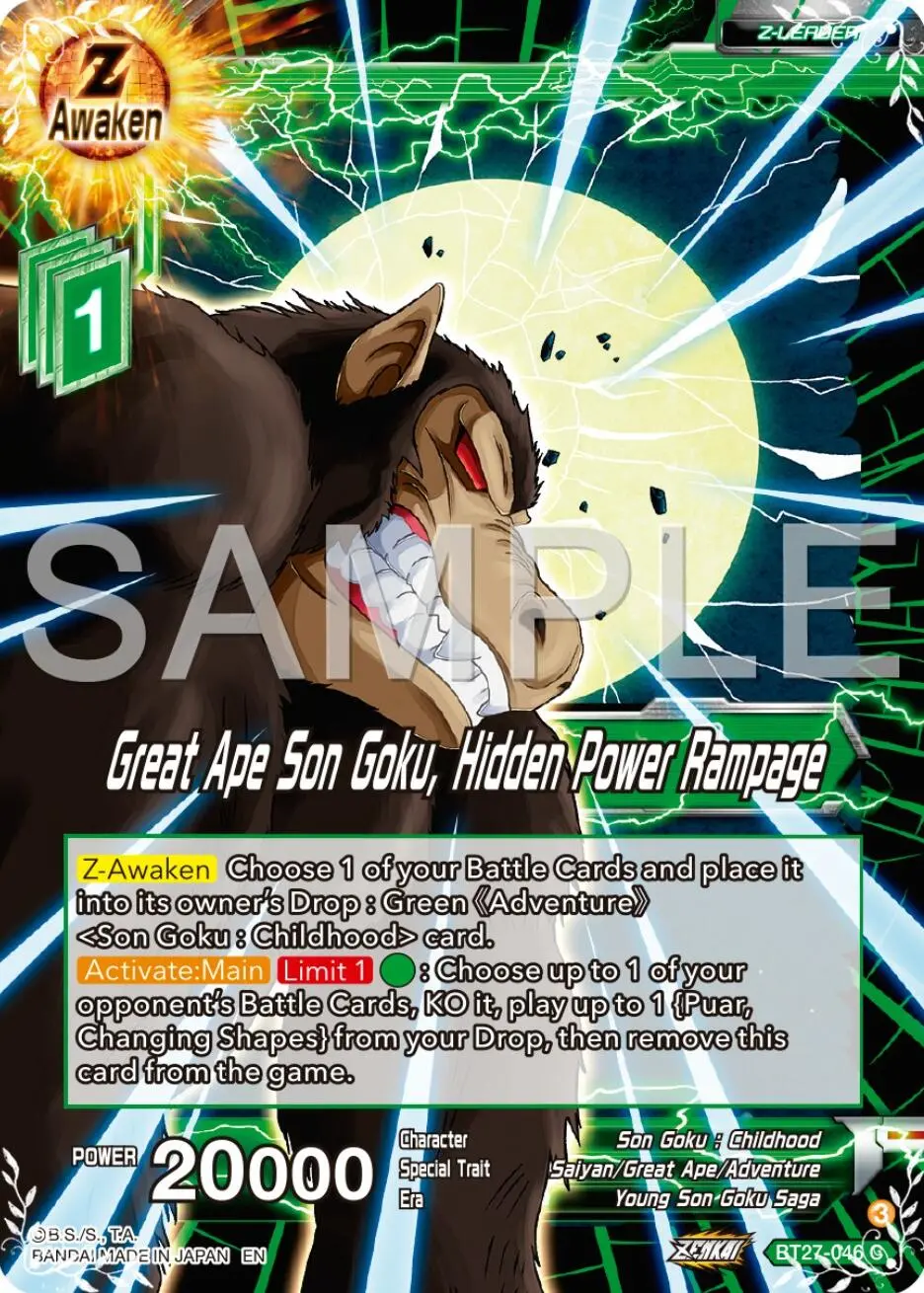 Great Ape Son Goku, Hidden Power Rampage (Bt27-046) [History Of Z] 1