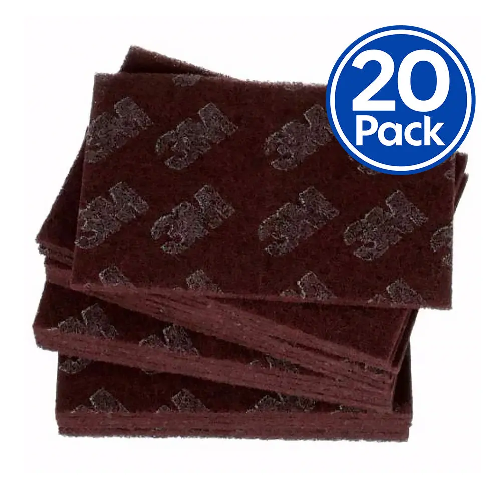 3M 8447 Scotch Brite Production Hand Pads 150Mm X 230Mm Maroon X 20 Pack 1