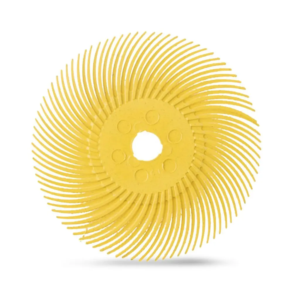3M Scotch-Brite Radial Bristle Brush Yellow 75Mm X 9.5Mm P80 Grit Abrasive Disc 1