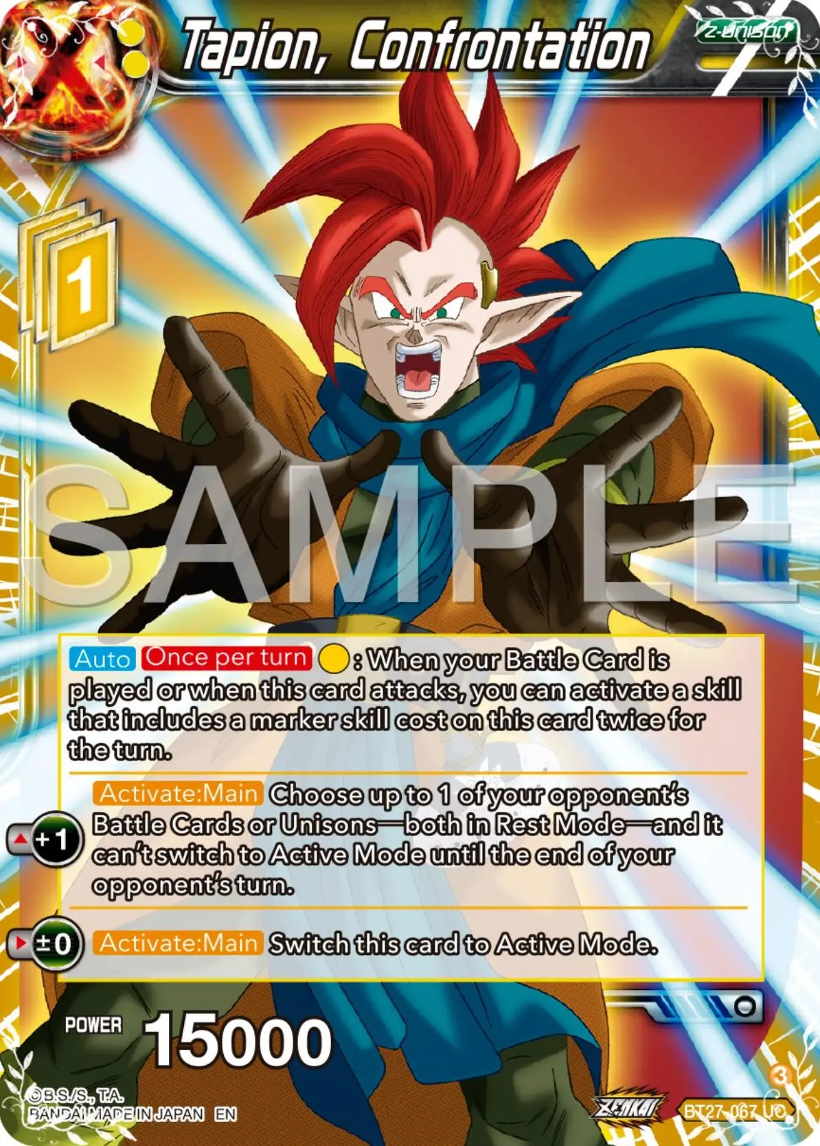 Tapion, Confrontation (Bt27-067) [History Of Z] 1